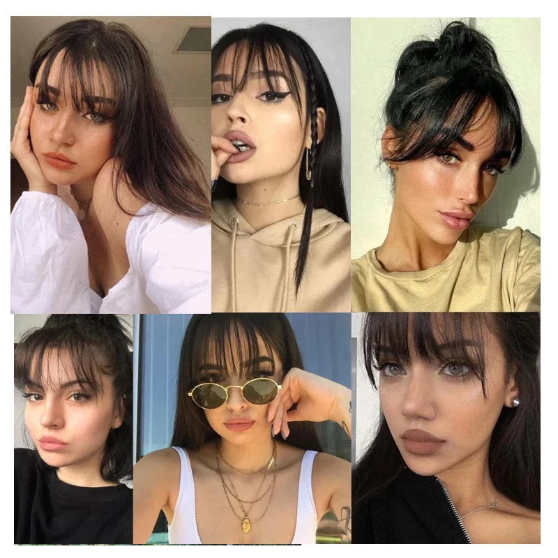 Synthetic French Style Air Bangs Wig Clip Hairstyle Tool Hair Clip Extension Hair False Tassel Wig Women's Hair Clip Bangs