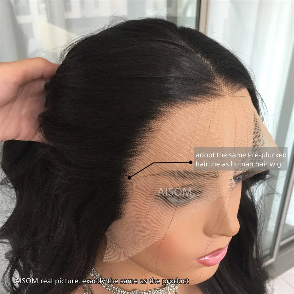 Body Wave Lace Front Wig Highlight Ash Blonde Lace Frontal Synthetic Wigs Pre Plucked Long Wavy Synthetic Lace Wig for Women