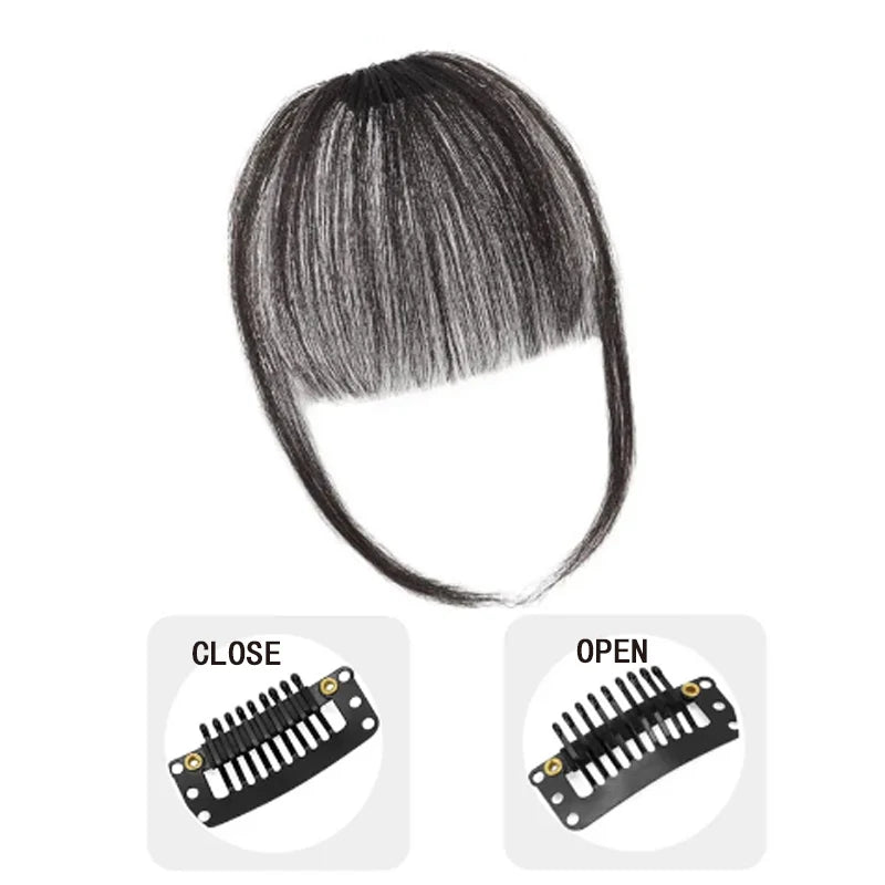 Synthetic French Style Air Bangs Wig Clip Hairstyle Tool Hair Clip Extension Hair False Tassel Wig Women's Hair Clip Bangs