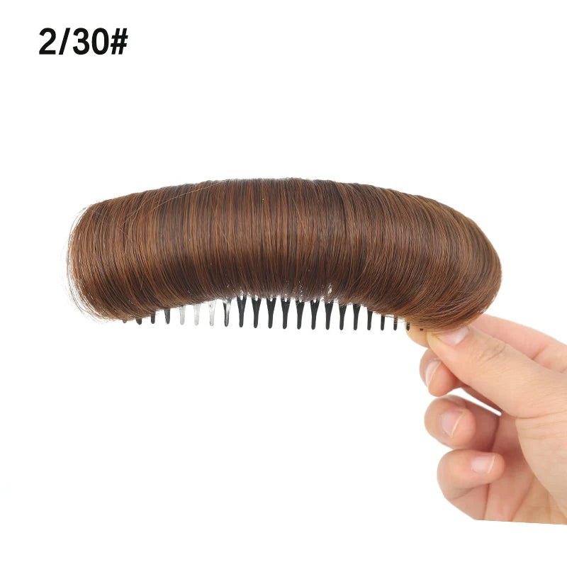 Synthetic Hair Bun Invisible Comb Wig Clip Styling Adds Women's Hair Volume Hair Pads Women's Simple Monochrome Hair Accessories