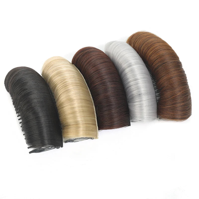 Synthetic Hair Bun Invisible Comb Wig Clip Styling Adds Women's Hair Volume Hair Pads Women's Simple Monochrome Hair Accessories