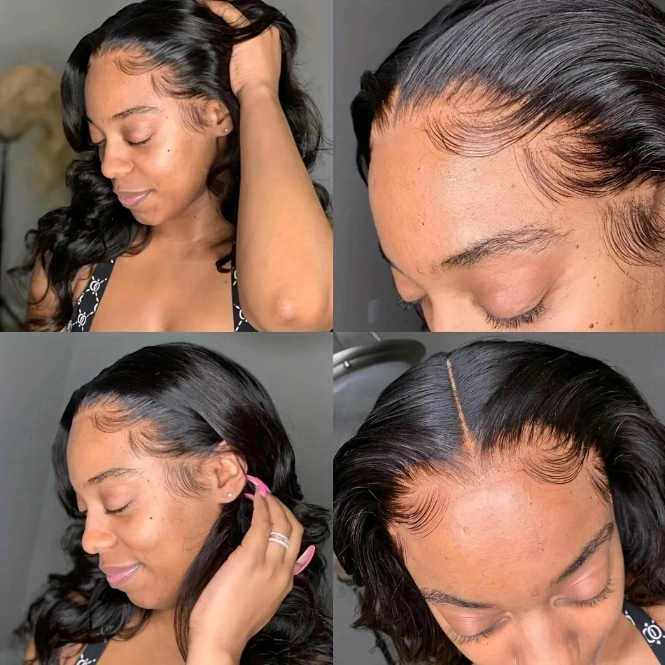 200% Density 13x4 Curly Short Bob Body Wave Lace Frontal Wig 12 14 16 Inch Closure Brazilian Remy 100% Human Hair Wigs For Women